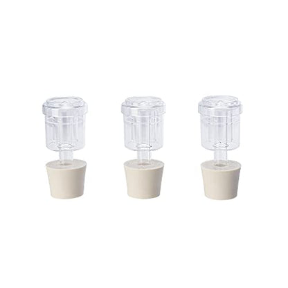 North Mountain Supply 2-Piece Airlocks with #6 Rubber Stoppers for Fermentation - Airlocks for Wine Making, Brewing Beer, and Fermenting Foods - (Pack of 3)