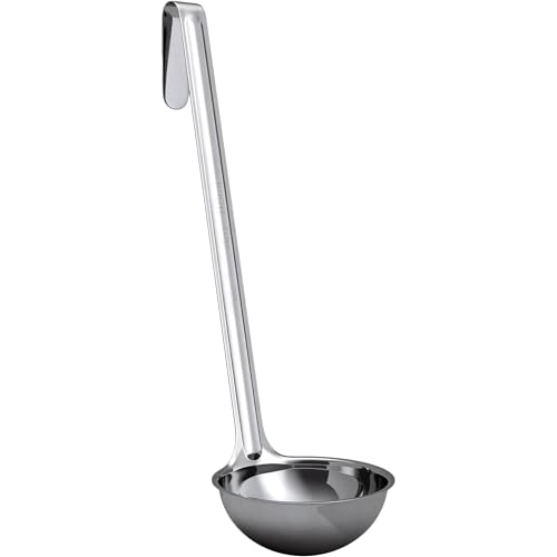 Super Sturdy, Ergonomic 4 Oz. Soup Ladle 1 Pk. Stainless Steel Ladles with Long Handles. Best Kitchen Accessories for Stirring, Portioning and Serving Soups, Chili and Stew in Restaurants and at Home - size: 4oz