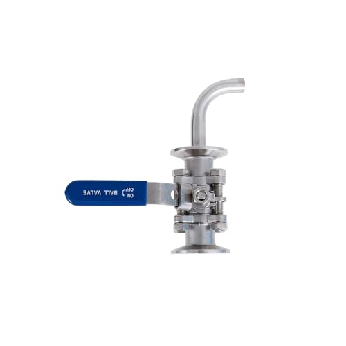 Home Brewing 1.5 Inch Tri Clamp Ball Valve & Racking Arm Pick-up Tube Stainless Steel 304 Homebrew Boil Kettle Conical Fermenter Parts Brewing Accessories