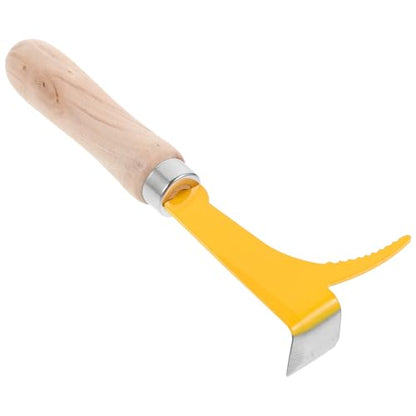 Elbow Handle Beehive Scraper Tool Wooden Handle and Stainless Steel Blade Lightweight Beekeeping Hive Cleaner to Work Efficiency for Beginner Beekeepers Random Color