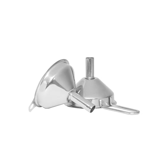 Fox Run Metal Kitchen Funnels, Set of 2 Mini 2" Wide Bottle Funnels, Stainless Steel - size: 2" Set of 2