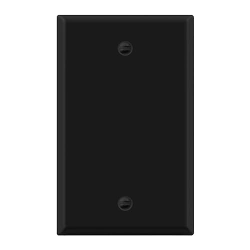 ENERLITES Blank Device Metal Wall Plate, Corrosion Resistant, Standard Size 1-Gang 4.50" x 2.76", Powder Coated Stamped Steel, 7701-BM, Black Matte - color: Black Matte, size: Standard Size