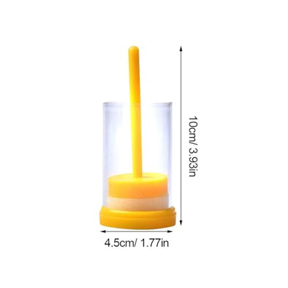 Bee Queen Marking Cage Bottle Box 10pcs Bee Queen Mark Bottle Plastic Marking Cage Yellow Long Plunger Easy Use Beekeeping Equipment Beekeeper Tools Queen Marker Cage