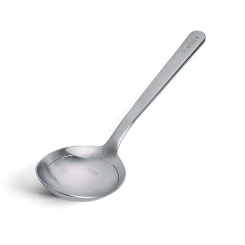 Misen Measuring Chef Spoon – Stainless Steel Cooking Spoon with Engraved Tablespoon Teaspoon and Milliliter Markings for Precise Measuring Mixing Sauces Dressings Marinades and Cooking Prep - style: Measuring Spoon