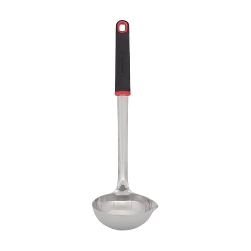 Farberware Stainless Steel Soup Ladle with Pour Spout, 12.5-Inch Kitchen Ladle Spoon for Soups, Stews, and Sauces - Dishwasher Safe Serving Ladle