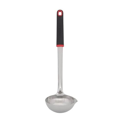 Farberware Stainless Steel Soup Ladle with Pour Spout, 12.5-Inch Kitchen Ladle Spoon for Soups, Stews, and Sauces - Dishwasher Safe Serving Ladle