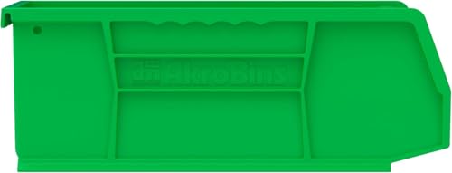 Akro-Mils 30224 AkroBins Plastic Storage Bins, Space-Saving Stackable Bins for Garage, Pantry, Craft Organization, 11" L x 4" W x 4" H, Green, 12-Pack - color: Green