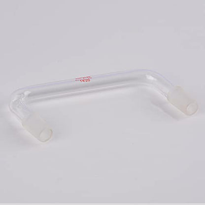 stonylab Glass Distilling Adapter, Borosilicate Glass 75 Degree and 105 Degree Bent Chemistry Adapter with 14/20 Standard Taper Inner Joints, 100 mm Length - size: 14/20 Joint