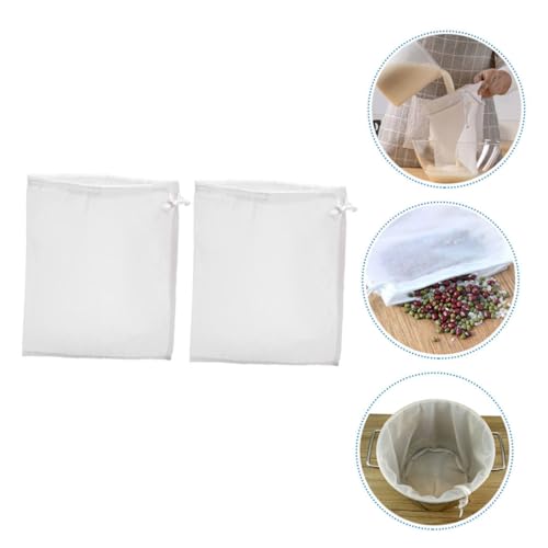 2pcs Wine Bag Mesh Filter Funnel Strainer Media Winemaking Bag Food Grade Drain Filter