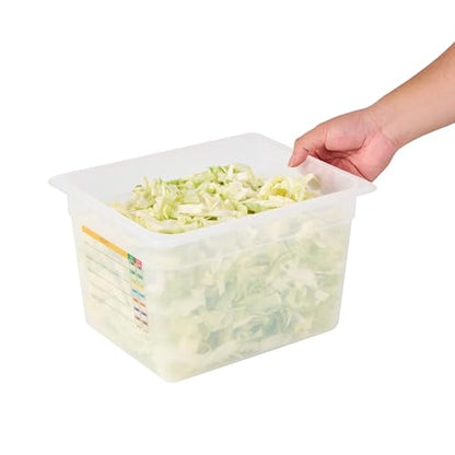 Restaurantware Food Storage Container 1 Pack of 12.7 x 10.3 x 7.8 Inches Plastic Stackable Storage Box White Reusable Label Container Dishwasher Safe For Restaurants And Kitchens