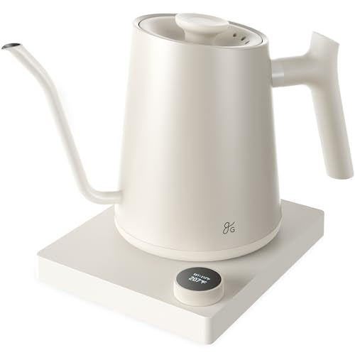 Greater Goods Electric Gooseneck Kettle, 1200W Stainless Steel with Precision Temperature Control, Fast Boil, BPA-Free, Ideal for Pour Over Coffee and Tea, 0.8L (Birch) - color: Birch