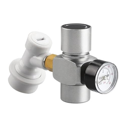 Home Brewing Mini Keg CO2 Regulator, Portable Beer Keg Charger, CO2 Dispense with 3/8 "Thread and GasBall Lock Disconnect0-60 PSI Carbonation Brewing Accessories