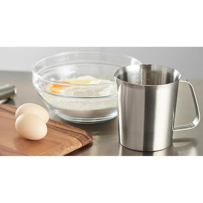 CURTA 18/8 Stainless Steel Measuring Cup with Handle and Pour Lip 24 OZ (3 Cup, 700 ML) - color: Flat Handle, size: 24 OZ (3 Cup, 700 ML)