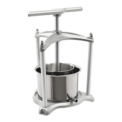 Fruit Wine Press, 3L/6L Fruit Cider Grinder w/Dual Stainless Steel Barrels, Manual Presser Machine, Juice Making for Apple/Carrot/Orange/Berry/Vegetables (3L) - style: 3L