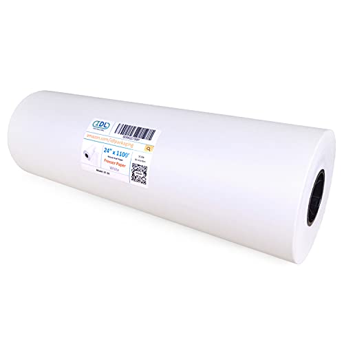 Freezer Paper Roll 24" x 13200" (1100 feet) - USA-made Large White Paper for Freezing Food, Meat & Fish - Freezer Material with Special Coating-Strong Barrier Against Air and Moisture by IDL Packaging - color: White, size: 24" X 1100 Feet, 1 Roll