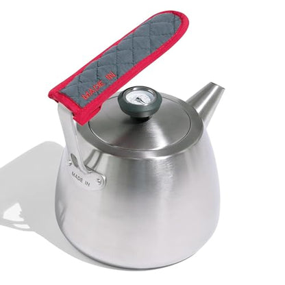 Made In Cookware - 2 QT Kettle - Stainless Steel - With Built-In Temperature Gauge - Includes Handle Sleeve - Induction Compatible - color: Stainless Steel