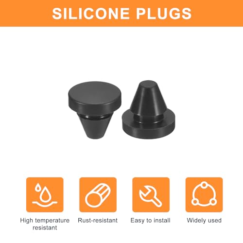 UXCELL 25pc Silicone Round Snap-in Locking Plugs for 6-7mm Holes, Waterproof Hole Stoppers for Metal Tube & Furniture End Caps, Black - size: 6-7mm