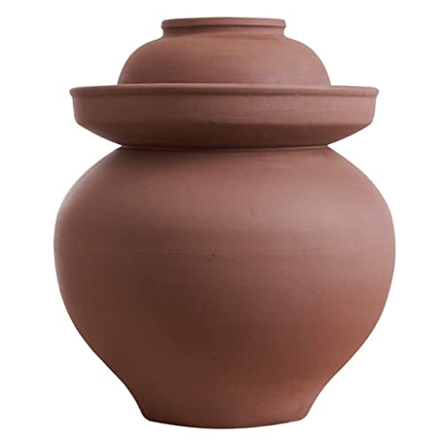 Traditional Chinese Porcelain Pickle Jar,Ceramic Fermentation Crock Pickling Pot,Ceramic Fermenting Jar with Water Seal Airlock Lid Stoneware Fermenter for Kimchi Sa 6KG - size: 6KG