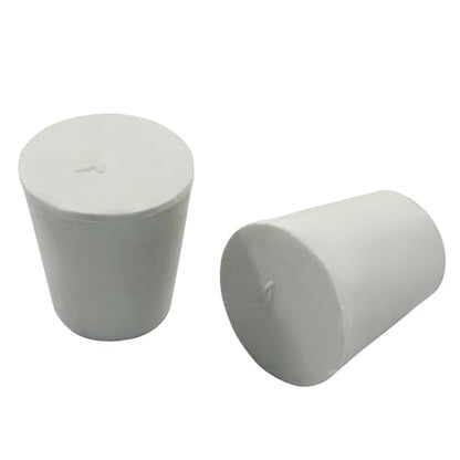 10 Pack Solid Rubber Stoppers, Size 3#, White Lab Plug | Tapered Shaped Lab Bungs, For Flask, Plug Holes, Test Tube