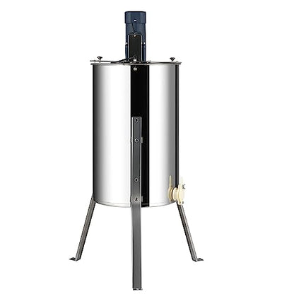 VEVOR Electric Honey Extractor, 2/4 Frame Stainless Steel Beekeeping Extraction, Honeycomb Drum Spinner with Transparent Lid, Apiary Centrifuge Equipment with Height Adjustable Stand - style: 4 Frame Rack(2 Deep Frames)