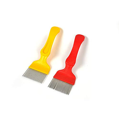 Beekeeping Tool, Bee Keeping Uncapping Fork with 21 Tines, Stainless Steel Bee Keeping Beekeeper Tool - color: Red