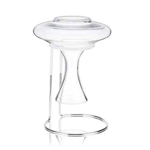 True Wine Decanter Drying Stand and Holder, Essential Accessory Glassware Rack for a Spot-Free Finish, Rubber Coating Protects Glass, Chrome Plated Iron - style: Classic