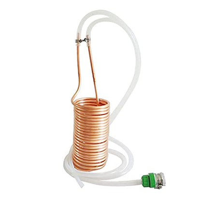 YUEWO 26 ft Copper Immersion Wort Chiller Coil Homebrew for Beer Brewing with Vinyl Tubing, Garden Hose Fitting