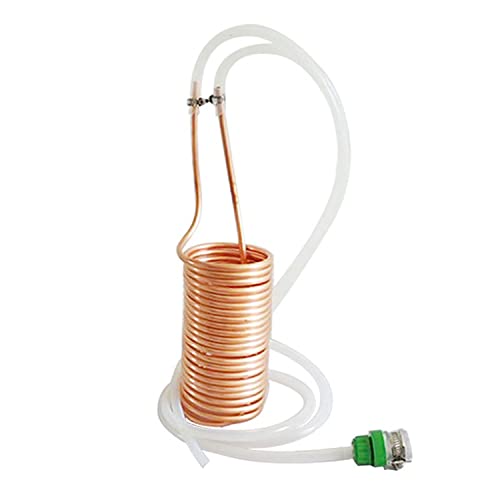 YUEWO 26 ft Copper Immersion Wort Chiller Coil Homebrew for Beer Brewing with Vinyl Tubing, Garden Hose Fitting
