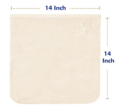 3 PCS Reusable Cheesecloth Bag & Nut Milk Bags, Grade 100, 14x14 Inch Hemmed Cheese Cloth for Straining Craft, 100% Cotton Unbleached Cloth Strainer for Cooking, Baking, Juicing, Cheese Making - size: 3 Pieces-14x14inch
