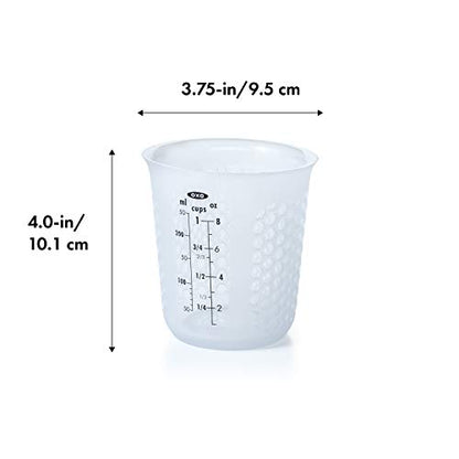 OXO GG 1 CUP SQUEEZE & POUR SILICONE MEASURING CUP, CLEAR - size: 1 Cup, style: Cup