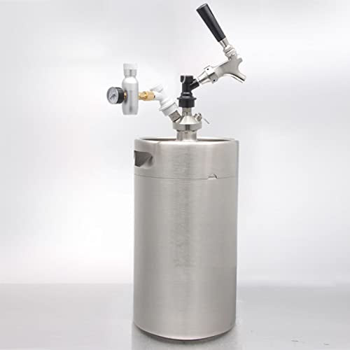 Portable Draft Keg System Stainless Steel Keg Mini Keg Draft System Stainless Steel Portable Mini Keg Dispenser Pressure Regulator Craft Beer Draft Home Brew,8L