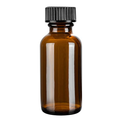 Restaurantware Vetri 1 Ounce Boston Glass Bottles, 48 Sample Bottles With Black Phenolic Caps - Dishwashable, Round, Amber Glass Bottle, For Potion, Juice, Ginger Shots, Whiskey, Liquids - color: Amber, size: 1 oz