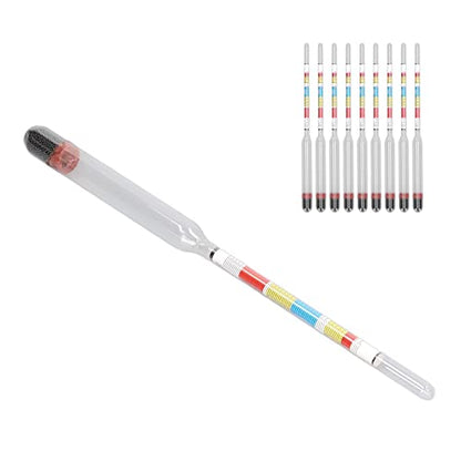 10Pcs Wine Making Meter Home, Home Wine Making Meter, Brewing Beer Hydrometer Test Jar 3 Scales Hydrometer Glass Beer