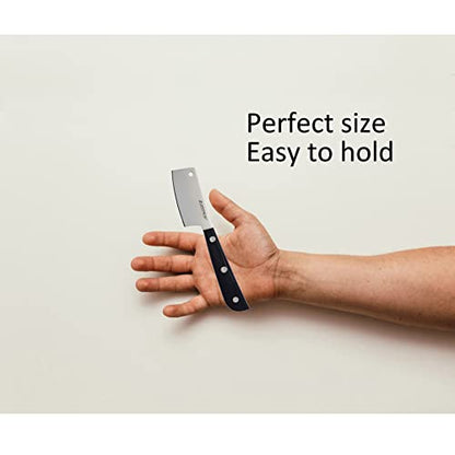 Cheese Knife - MATTSTONE HILL Cheese Cleaver, Hard Cheese Cutter, Premium Stainless Steel, Black Handle - size: 3"