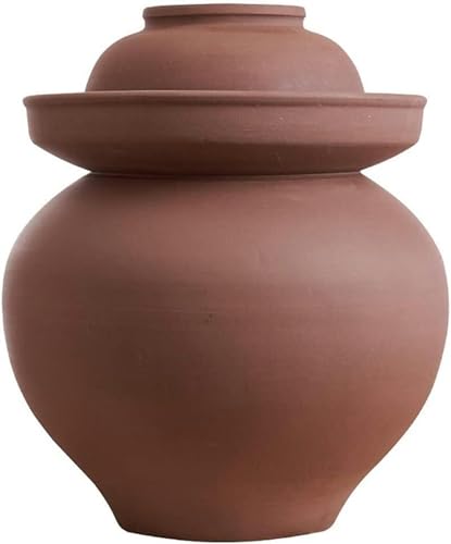 Traditional Chinese Porcelain Pickle Jar,Ceramic Fermentation Crock Pickling Pot,Ceramic Fermenting Jar with Water Seal Airlock Lid Stoneware Fermenter for Kimchi Sa 6KG*1
