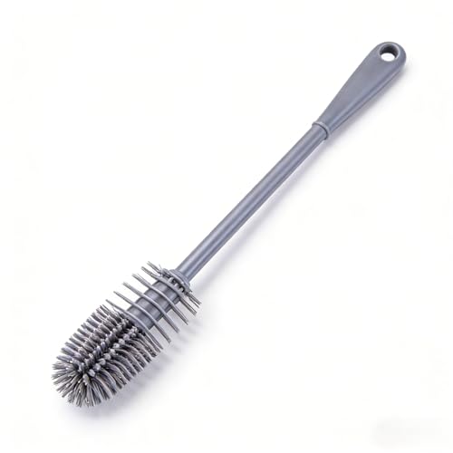 Flexible Silicone Cup Brush – Long-Handle Tool for Deep Cleaning Bottles & Narrow Necks-Grey