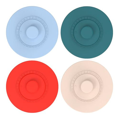 4 Pcs Silicone Fermentation Lid,Waterless Airlock Fermentation Tops Mason Jar Lid Fermenter Caps,Reusable Fermenter Cap with Date Tracker - Fermentation Jar Not Included