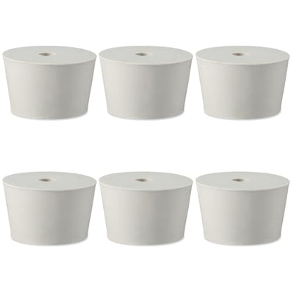 6 Pcs #10 Drilled Rubber Stopper Solid Carboy Bung with Hole Durable Rubber Wine Stoppers for Use with Fermentation Airlock Tapered Bung for Corking Home Brewing Glass Carboys