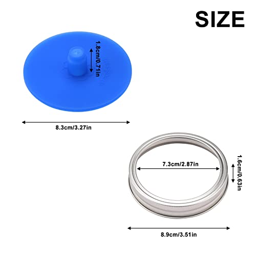 Yosoo Mason Jar Fermentation Lid, Silicone Sealed Fermentation Cover for 86mm Caliber, Ideal for Sauerkraut and Pickles (3) - color: #247