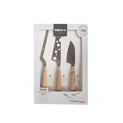 BOSKA 320220 3pc Set with European Oak Wood Handle, Life Collection Cheese Knife, Small - style: 3-Piece Cheese Knife Set