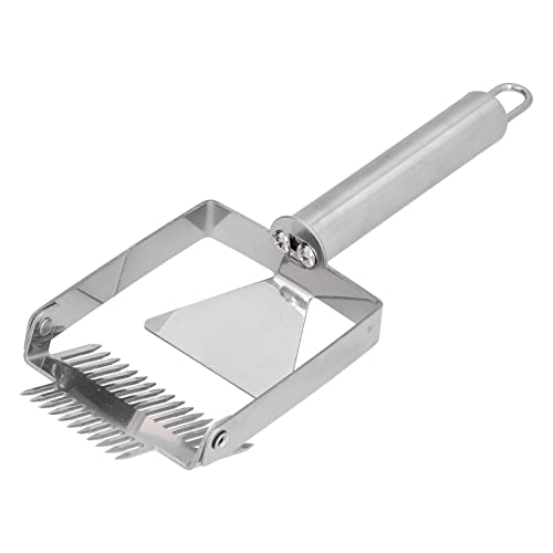 Qiilu Honey Scraper Tool Uncapping Fork Double Head Honey Cutting Fork Beekeeping Equipment for Beekeepers (Stainless Steel Handle Double Ended)