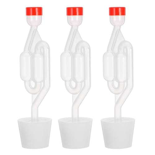 UKCOCO S-shaped Airlock Set for Homebrew Fermentation with Plastic, 3pcs Fermentation Airlocks for Beer, Wine, and Pickling Brewing Supplies
