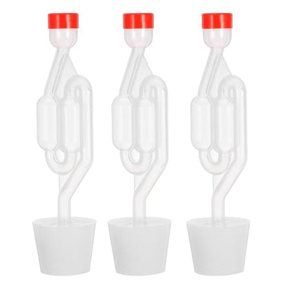 S-shaped Fermentation Airlocks 3pcs Set with Exhaust Valves for Home Brewing Wine, Beer, and Pickling Use