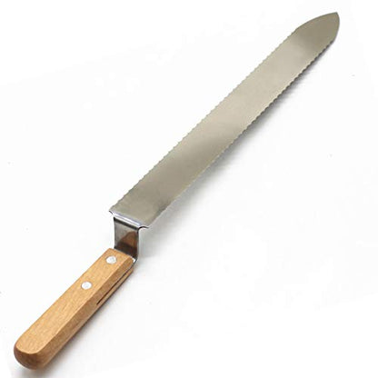 WEICHUAN Stainless Steel Serrated Uncapping Knife Beekeeping Tool | Uncapping Knife with Wooden Handle Bee Hive Hand Tool For Beekeeper