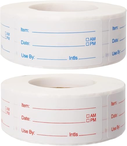 1000 Pieces Removable Food Labels, 1 x 2 Inch Date Stickers for Freezer, Refrigerator Food Containers - Easy to Write On(1000PCS)