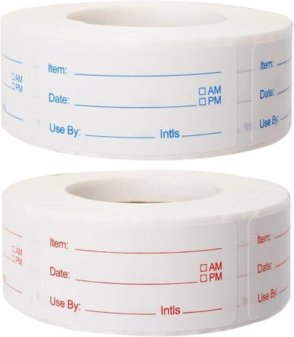 1000 Pieces Removable Food Labels, 1 x 2 Inch Date Stickers for Freezer, Refrigerator Food Containers - Easy to Write On(1000PCS)