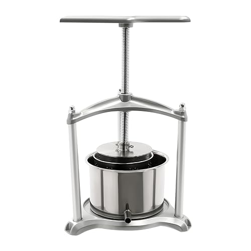 Fruit Wine Press, 3L/6L Fruit Cider Grinder w/Dual Stainless Steel Barrels, Manual Presser Machine, Juice Making for Apple/Carrot/Orange/Berry/Vegetables (3L) - style: 3L