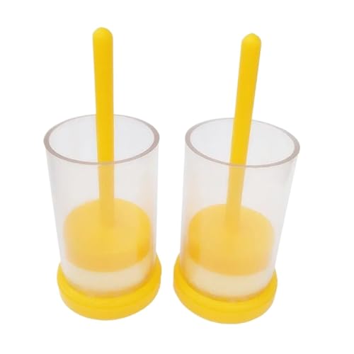 10pcs Queen Bee Marker Plastic Bottle Box Useful Farm with Plunger Portable Equipment Marking Cage Yellow Beekeeping