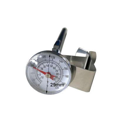 Milk Thermometer Stainless Steel Pocket Thermometer with Instant Read and Magnification Lens for Steaming Milk Cooking Yogurt Frying Food