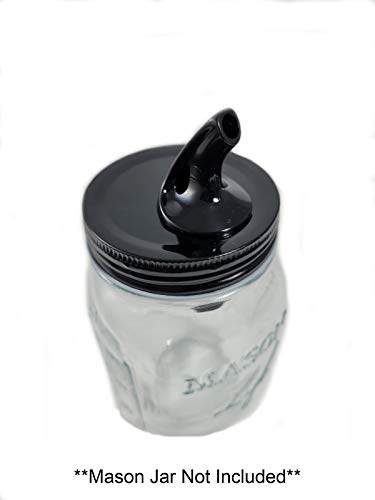 Black - Mason Jar Pour Spout - Regular Mouth - For Moonshine And Whiskey - Made 100% In The USA. Free Flow Mason Jar Spouts That Don't Leak. No Cracks, Just A Perfect Pour Everytime. 2 Pack - size: Black - Regular Mouth